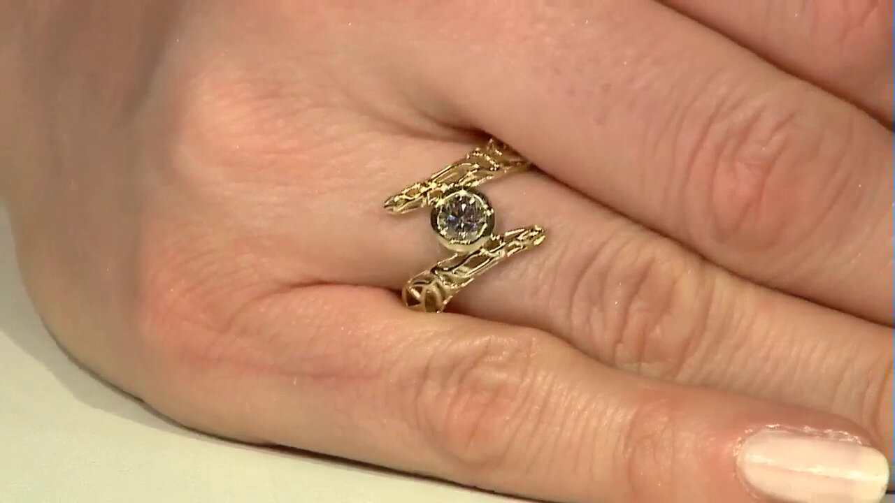 Video 9K I2 Champagne Diamond Gold Ring (Ornaments by de Melo)