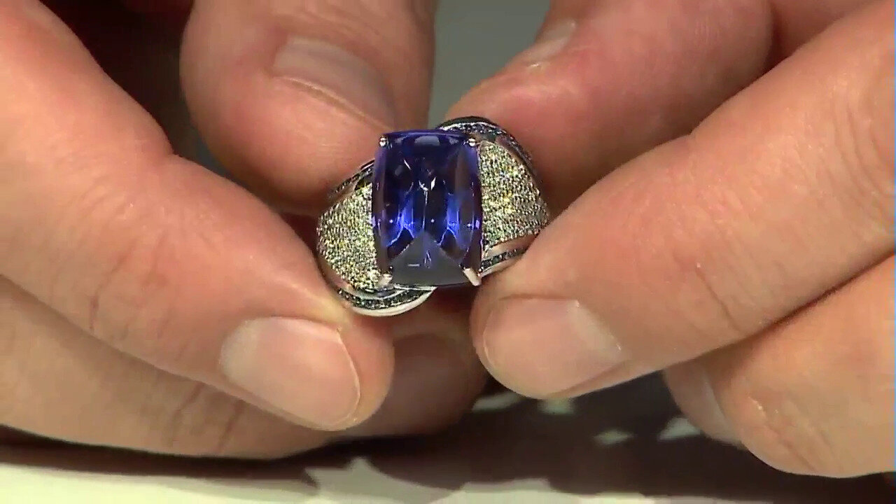 Video 14K AAA Tanzanite Gold Ring (de Melo)