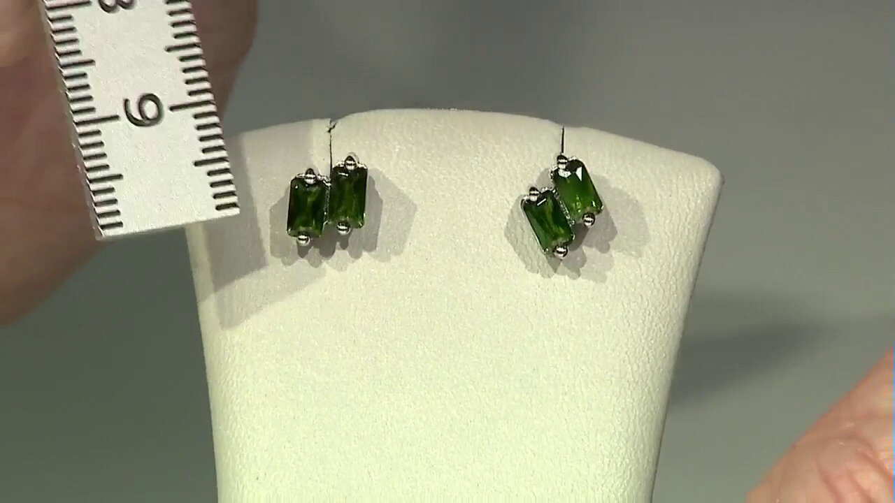 Video Russian Diopside Silver Earrings