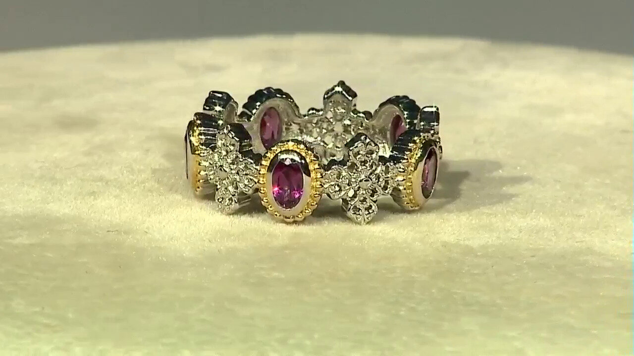 Video Rhodolite Silver Ring (Dallas Prince Designs)