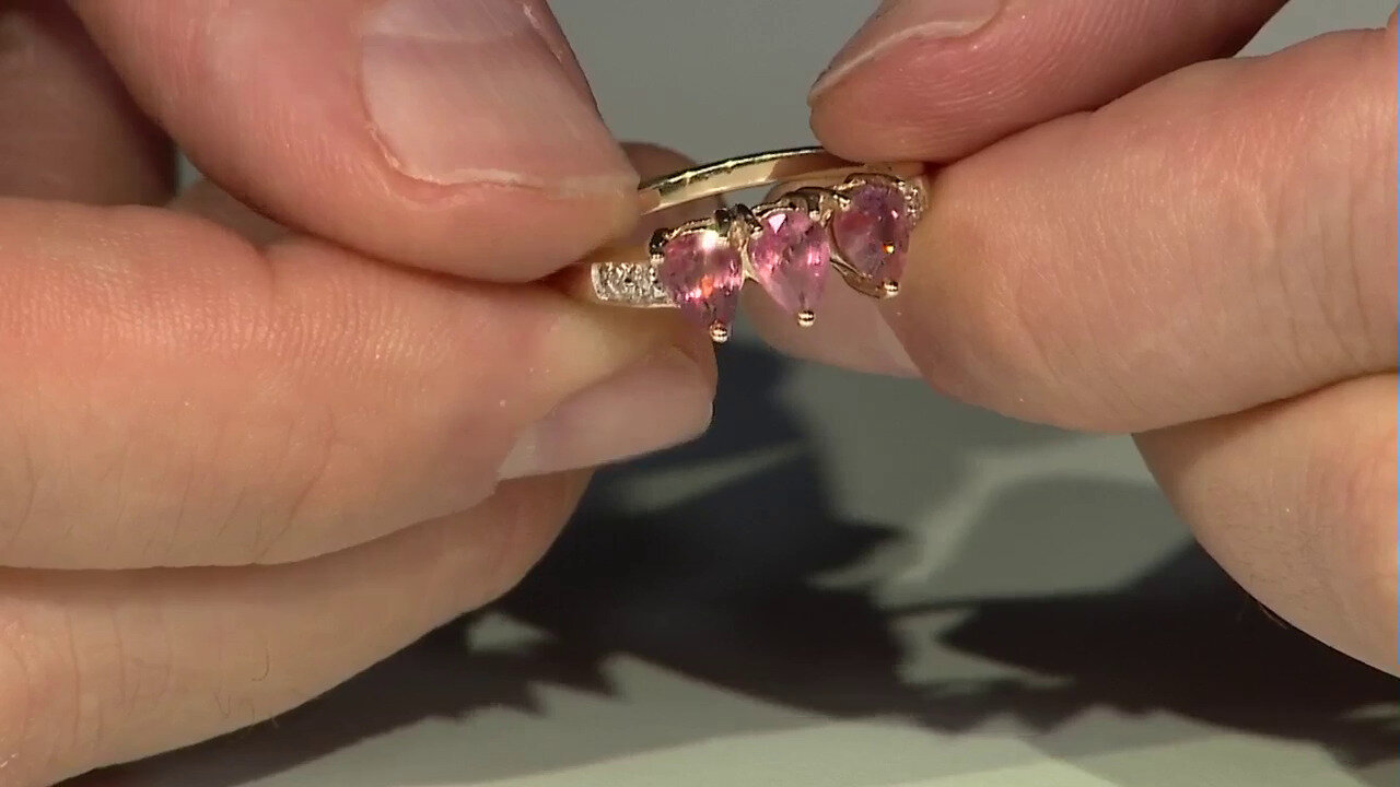 Video 10K Unheated Padparadscha Sapphire Gold Ring