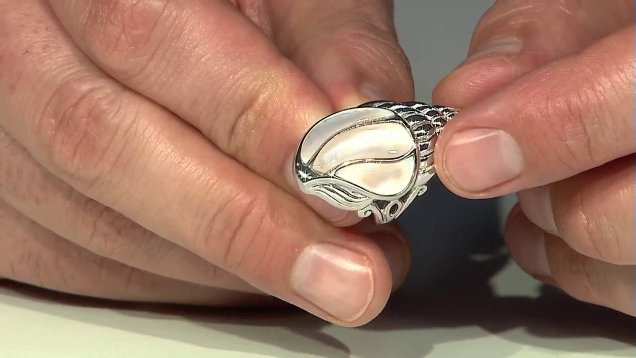 Video Mother of Pearl Silver Ring (Art of Nature)