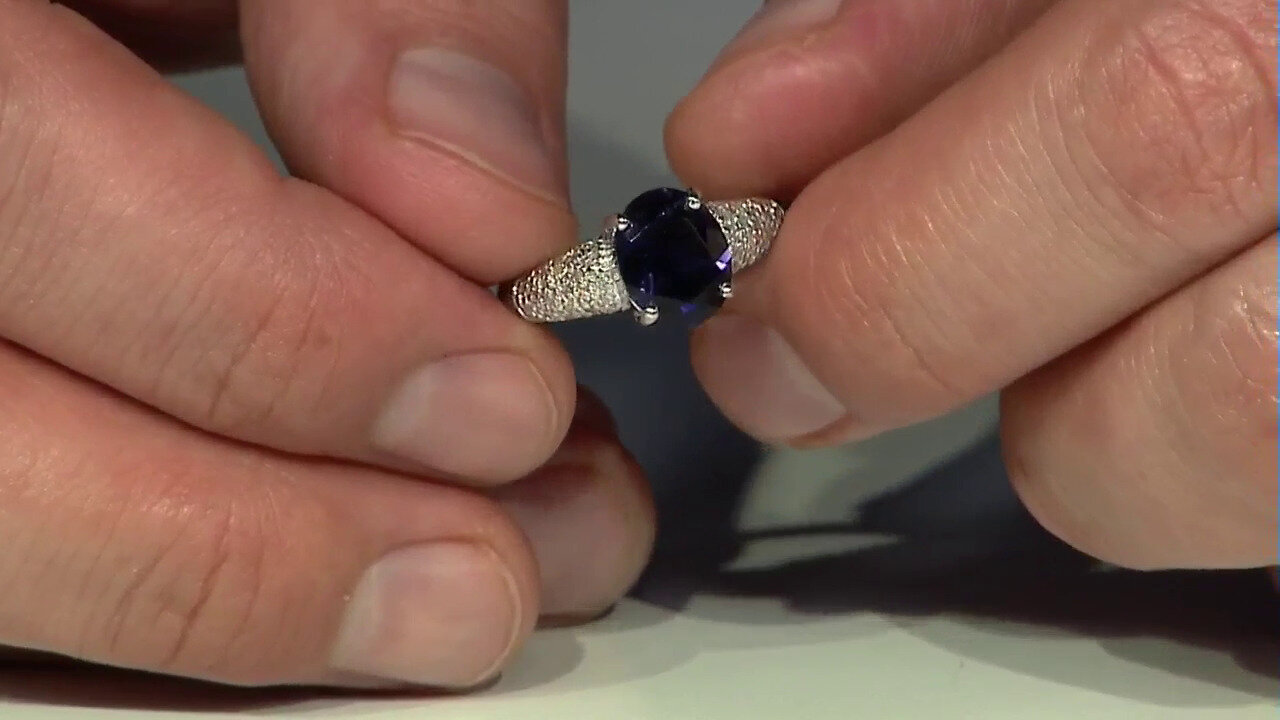 Video White Sapphire Silver Ring