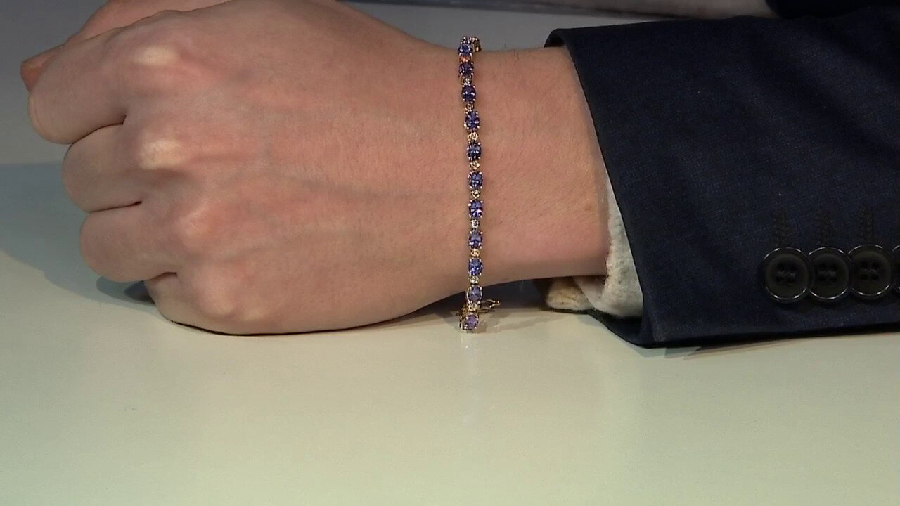 Video 10K AAA Tanzanite Gold Bracelet