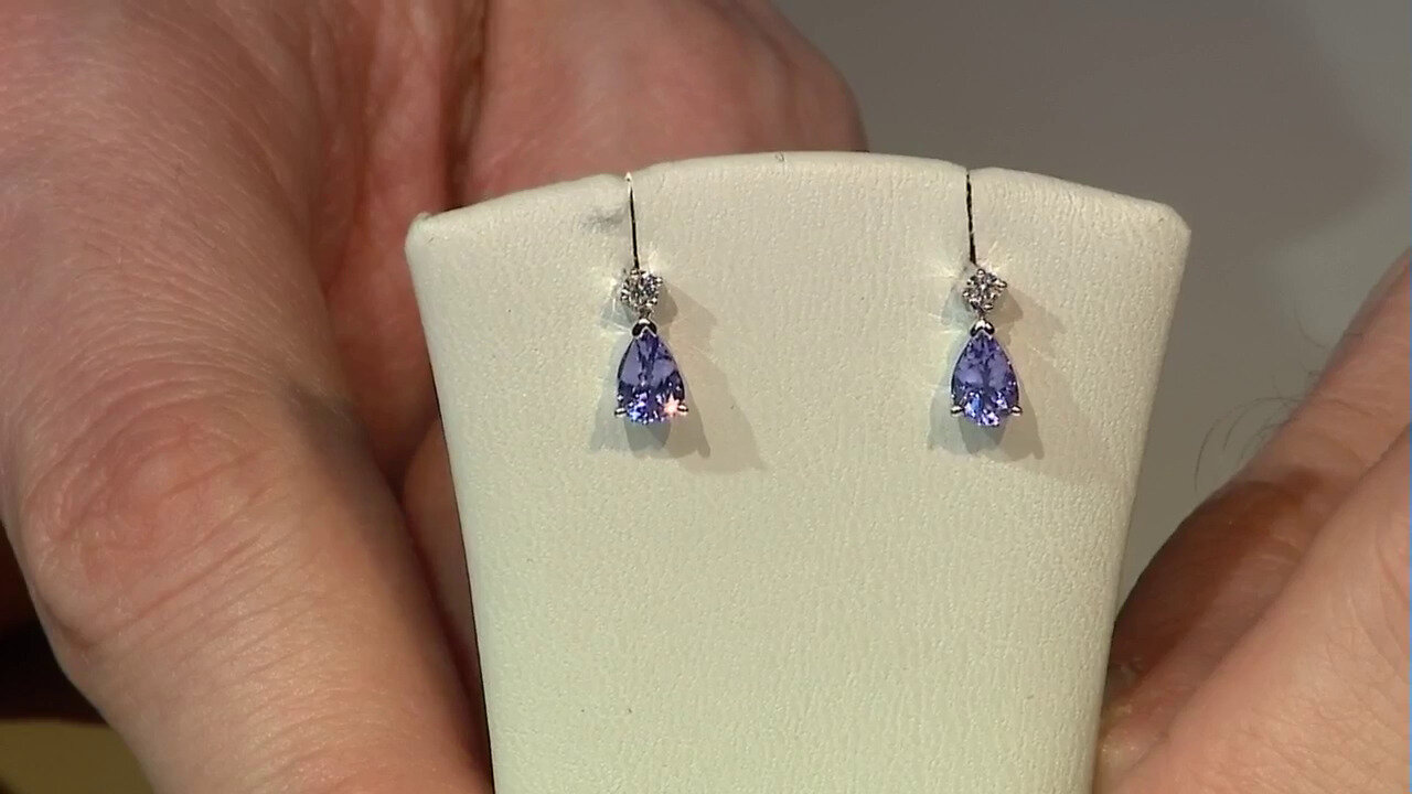 Video 10K AAA Tanzanite Gold Earrings