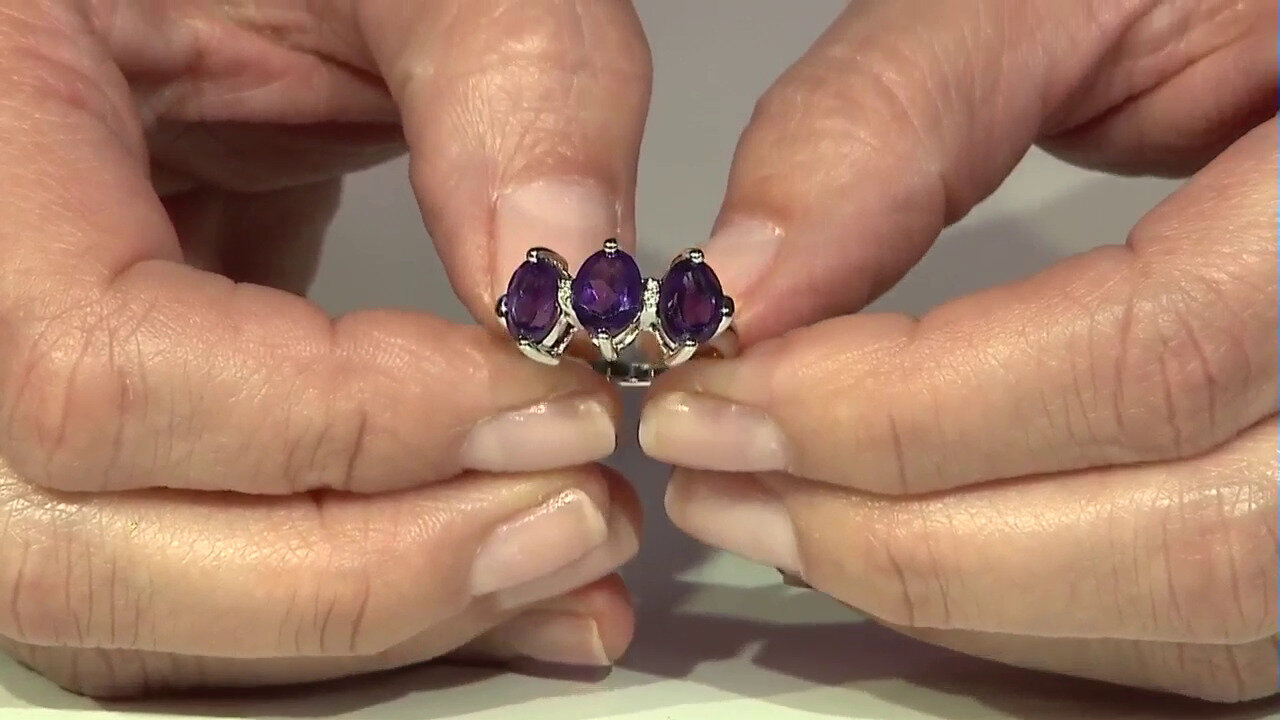 Video Zambian Amethyst Silver Ring