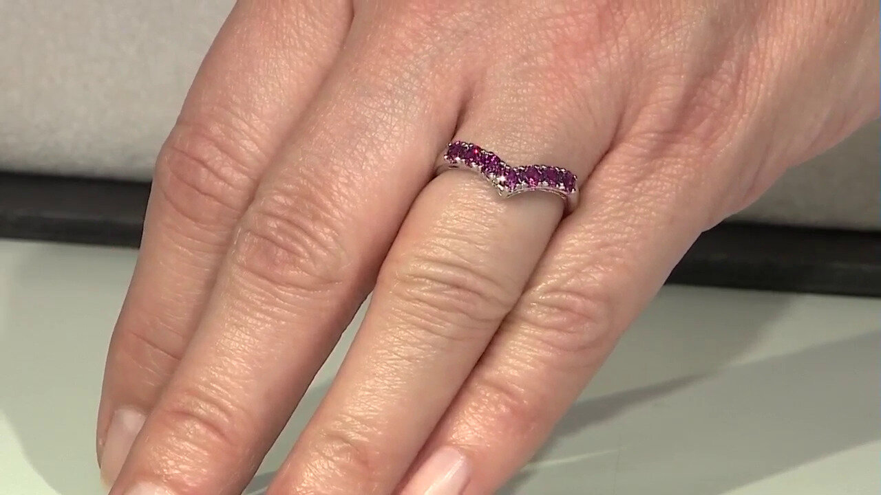 Video Zilveren ring met rhodolieten