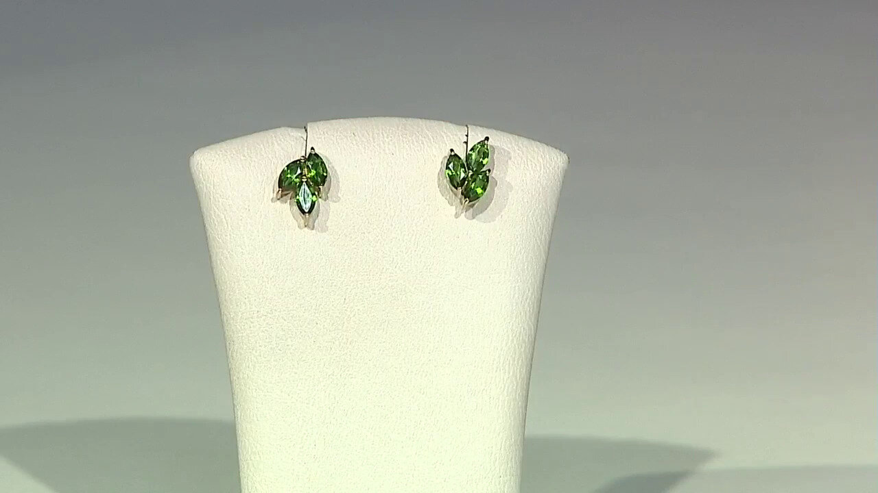 Video Russian Diopside Silver Earrings