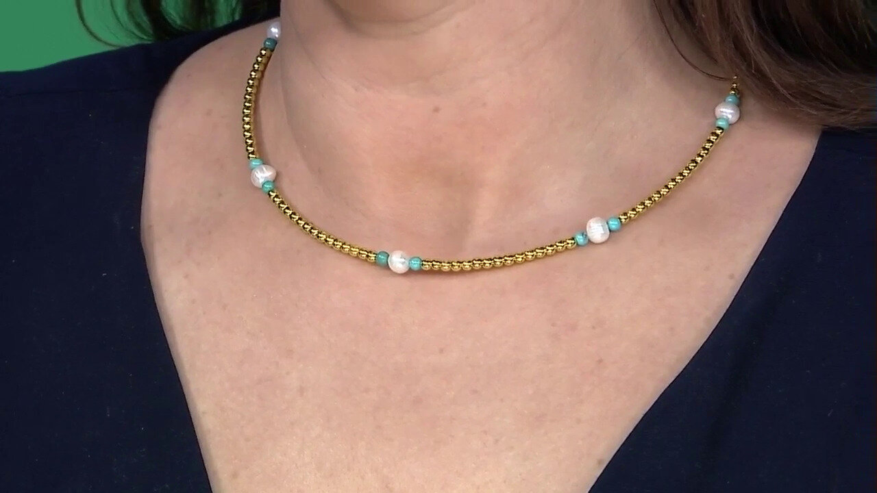 Video Turquoise Steel Choker (Riya)