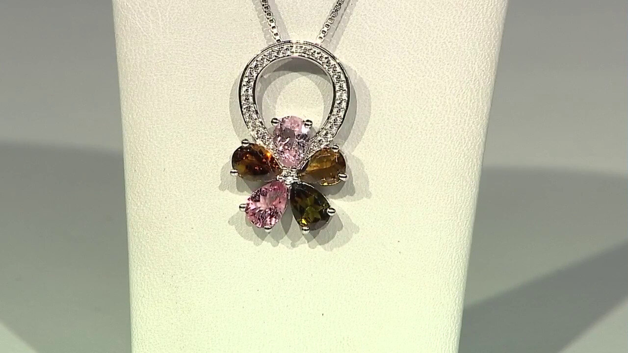 Video Fancy Tourmaline Silver Pendant