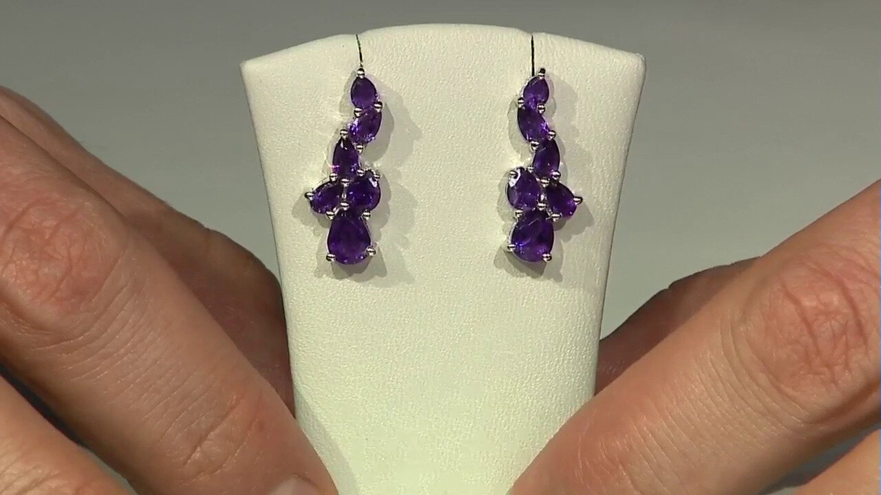 Video Zambian Amethyst Silver Earrings