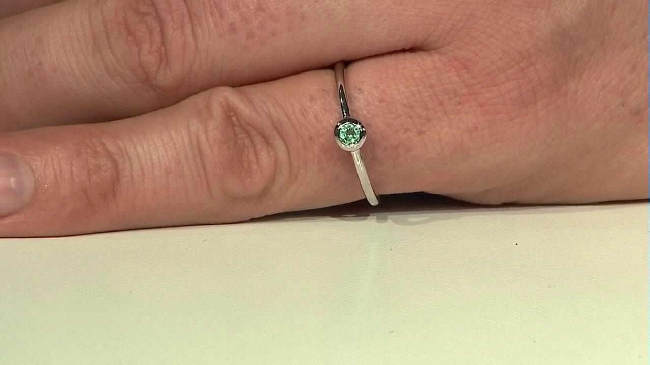 Video Colombian Emerald Silver Ring