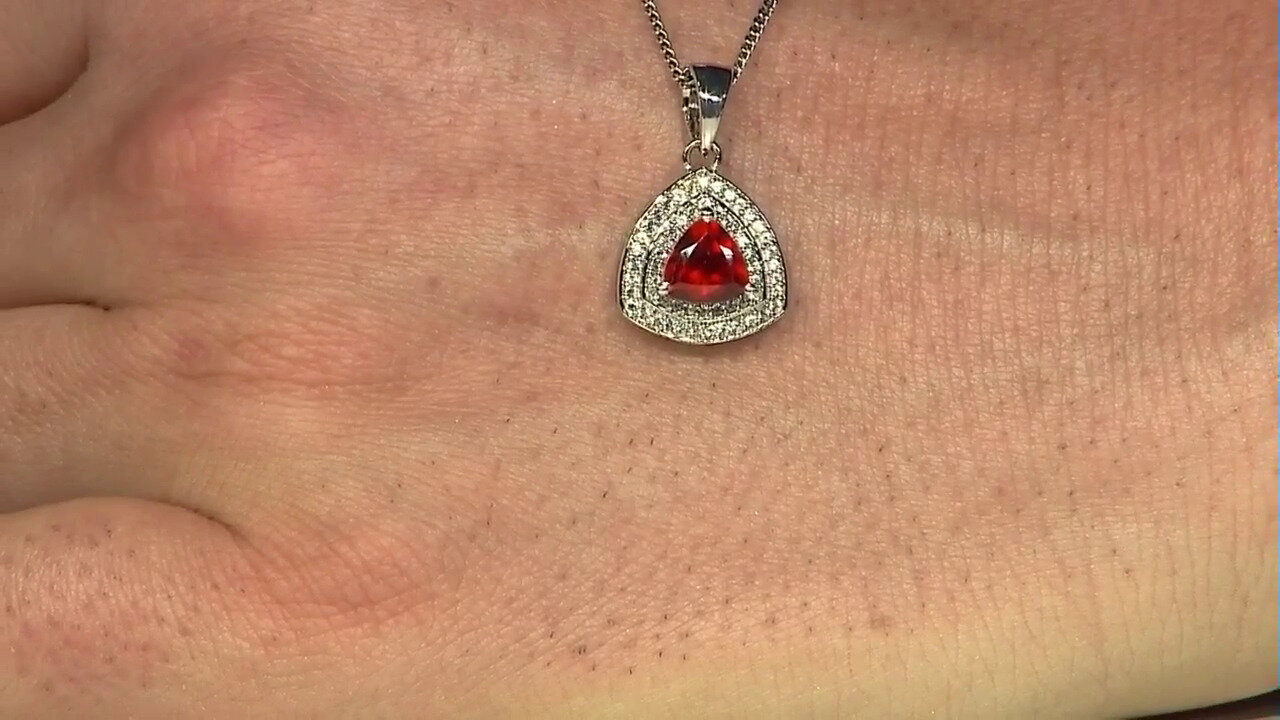 Video Hessonite Garnet Silver Pendant