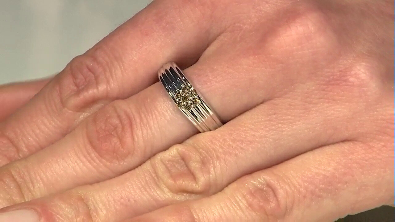 Video Bague en argent et Diamant champagne I3 (de Melo)