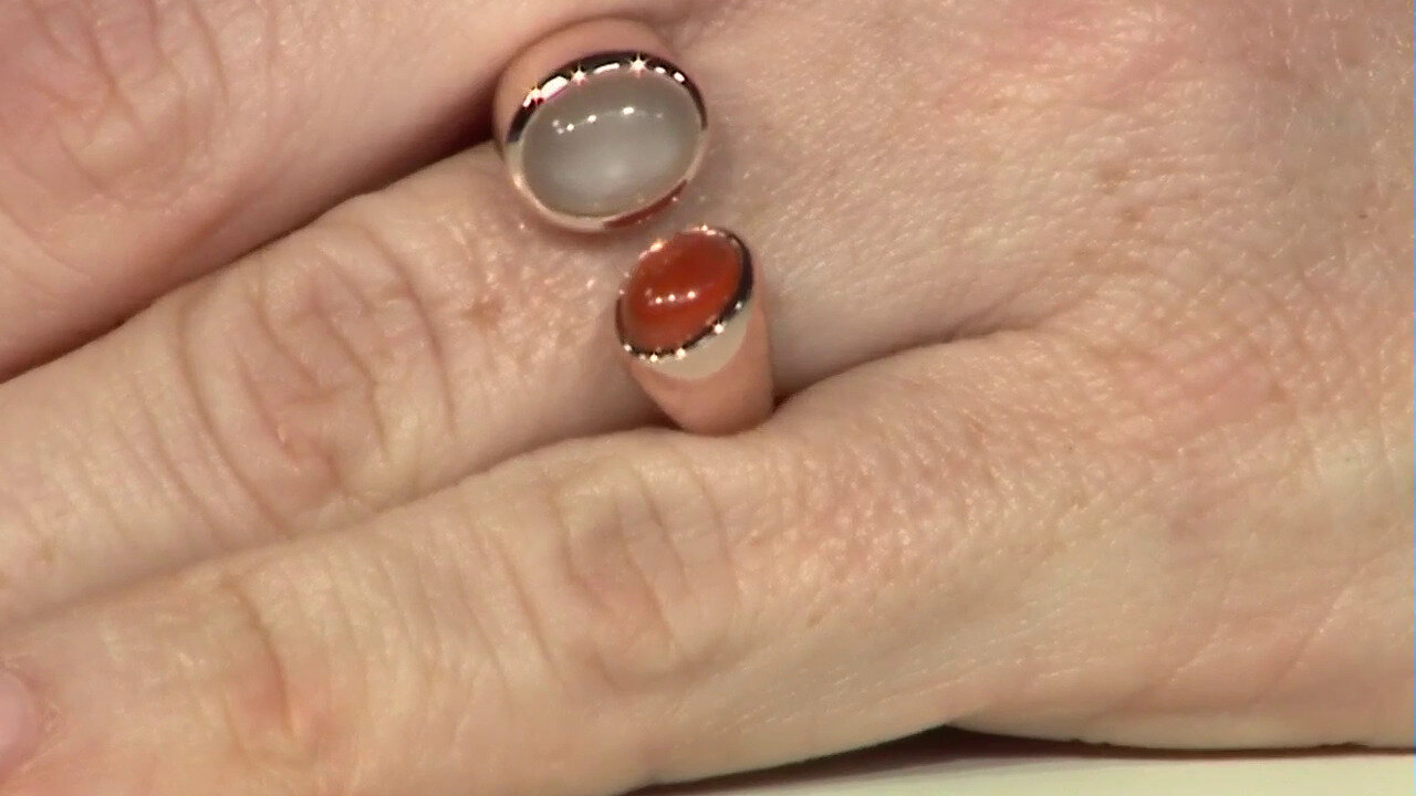 Video Peach Moonstone Silver Ring (KM by Juwelo)