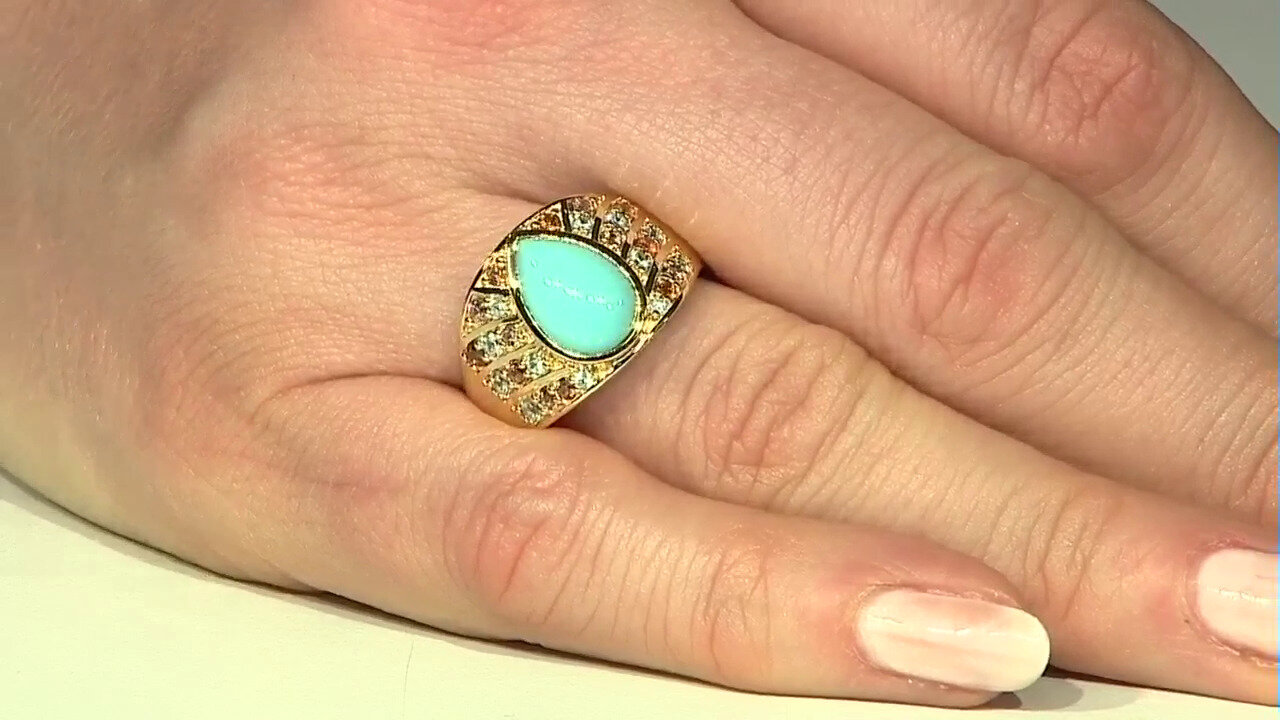 Video Sleeping Beauty Turquoise Silver Ring (KM by Juwelo)