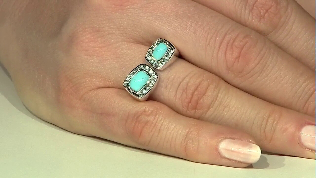 Video Sleeping Beauty Turquoise Silver Ring (KM by Juwelo)