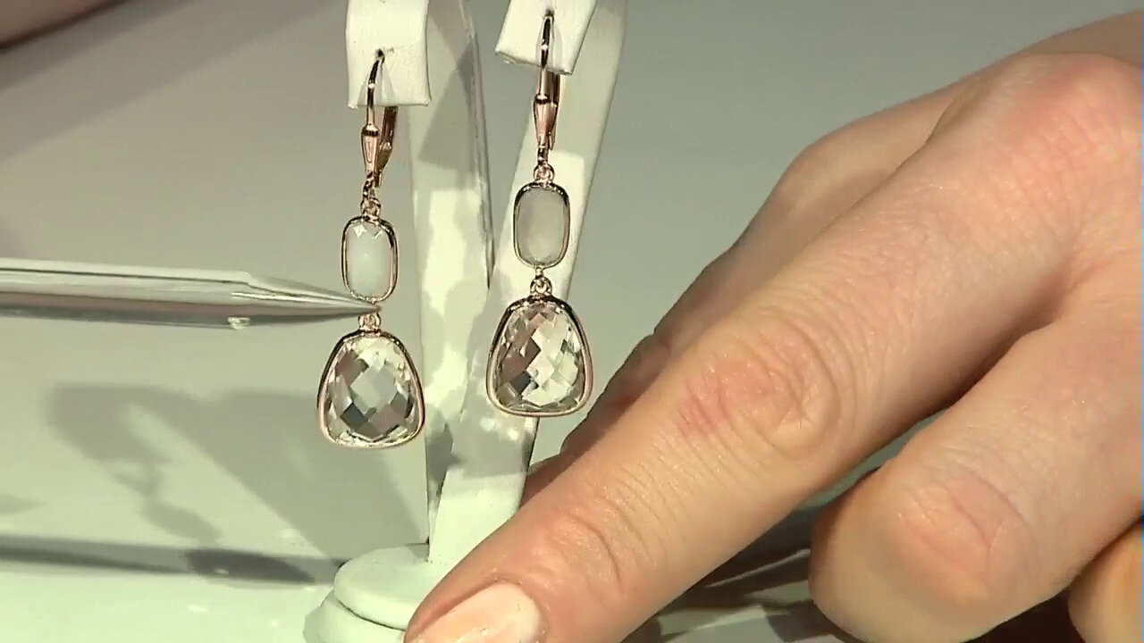 Video White Quartz Silver Earrings (KM by Juwelo)