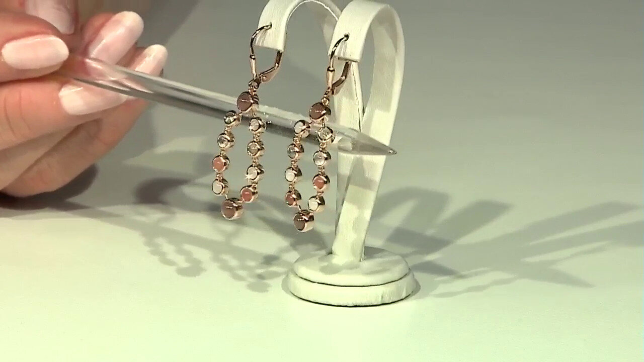 Video Chocolate Moonstone Silver Earrings (KM by Juwelo)