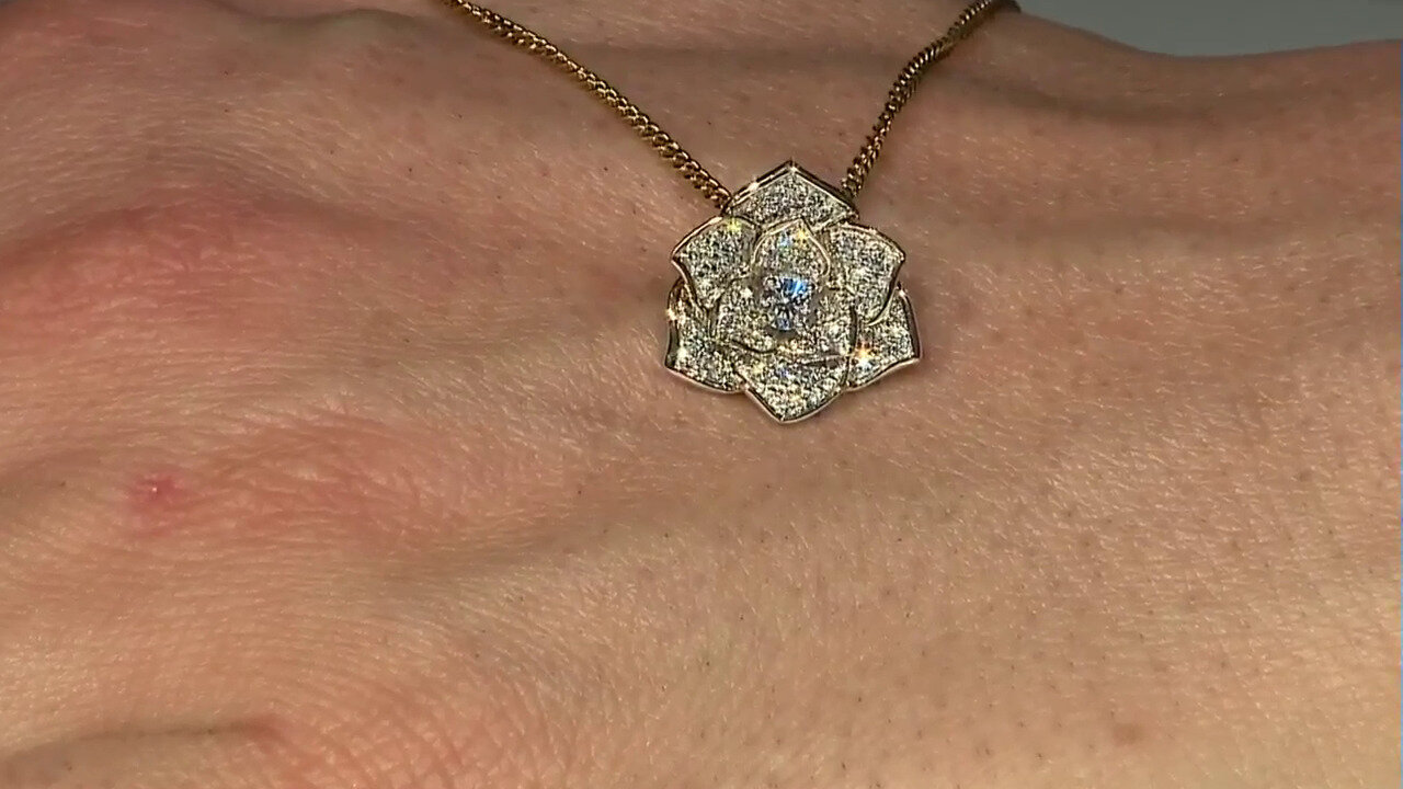 Video 14K VVS1 (G) Diamond Gold Pendant (Annette)