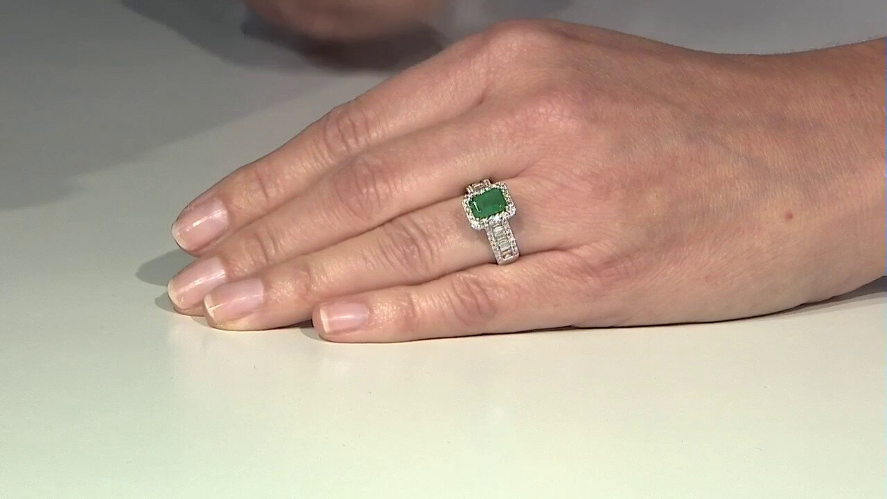 Video 14K AAA Zambian Emerald Gold Ring (CIRARI)