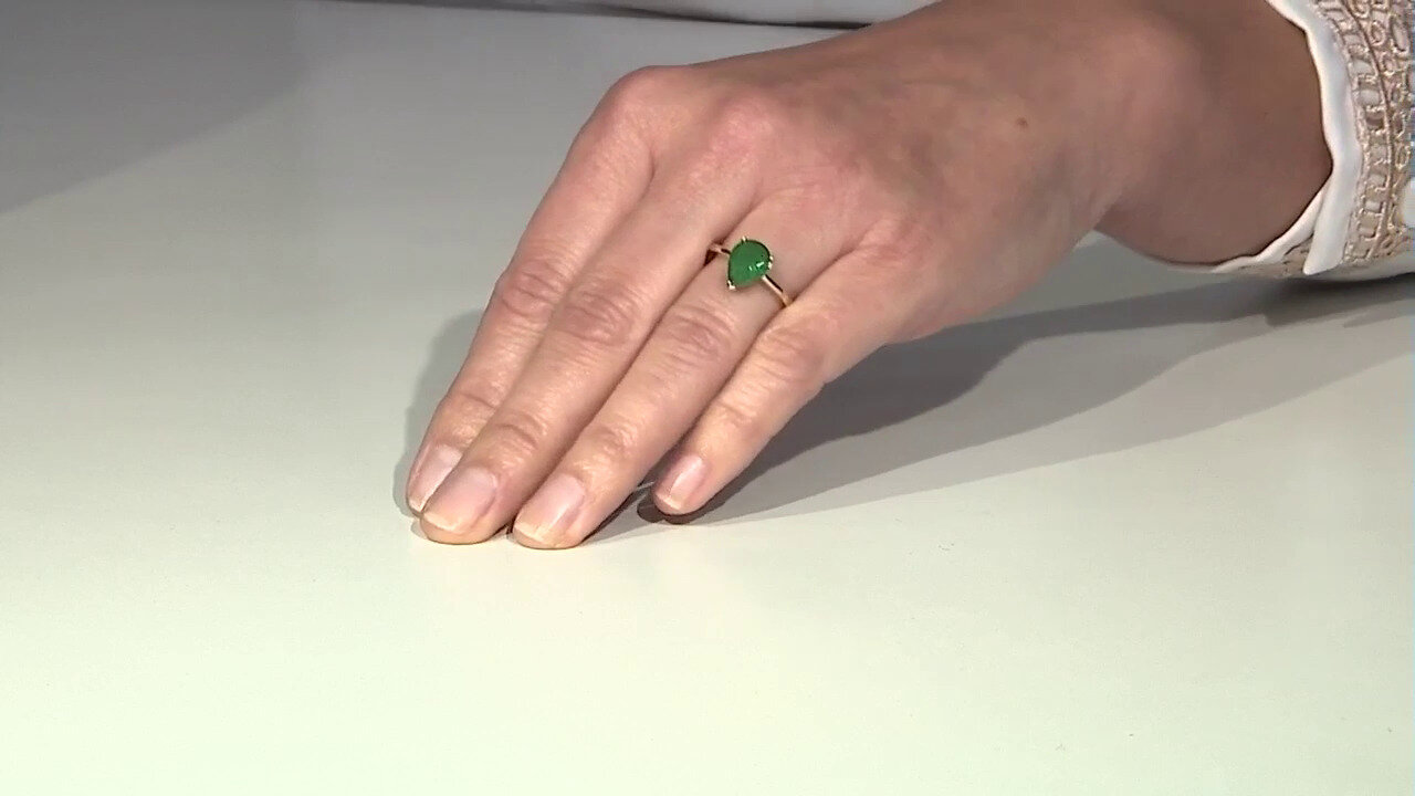 Video 18K AAA Zambian Emerald Gold Ring (CIRARI)