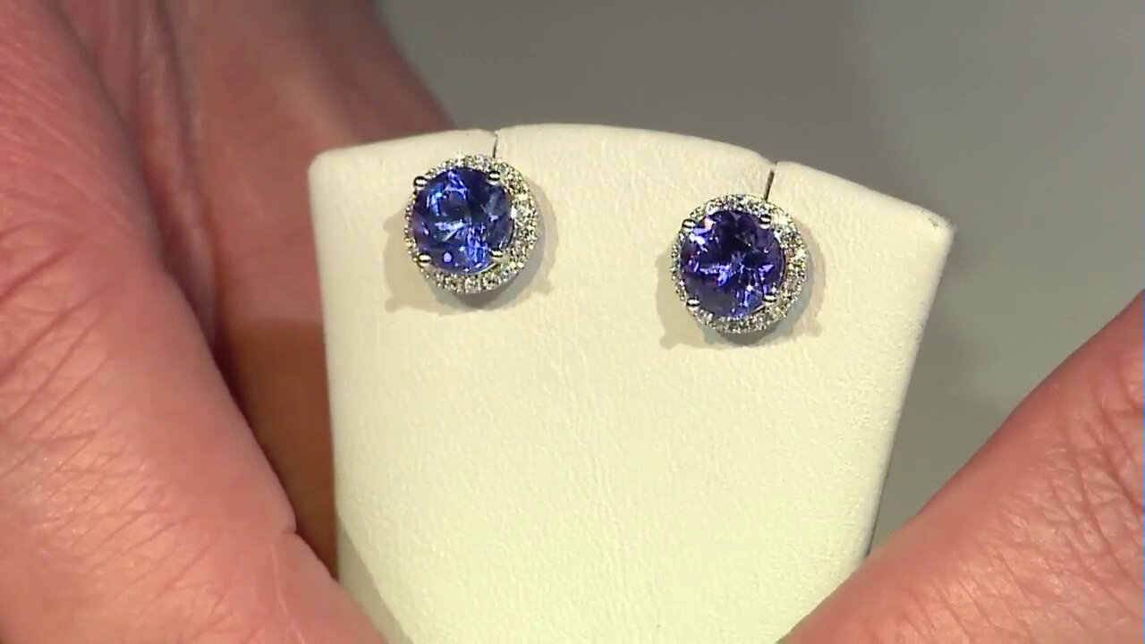 Video 14K AAA Tanzanite Gold Earrings (CIRARI)