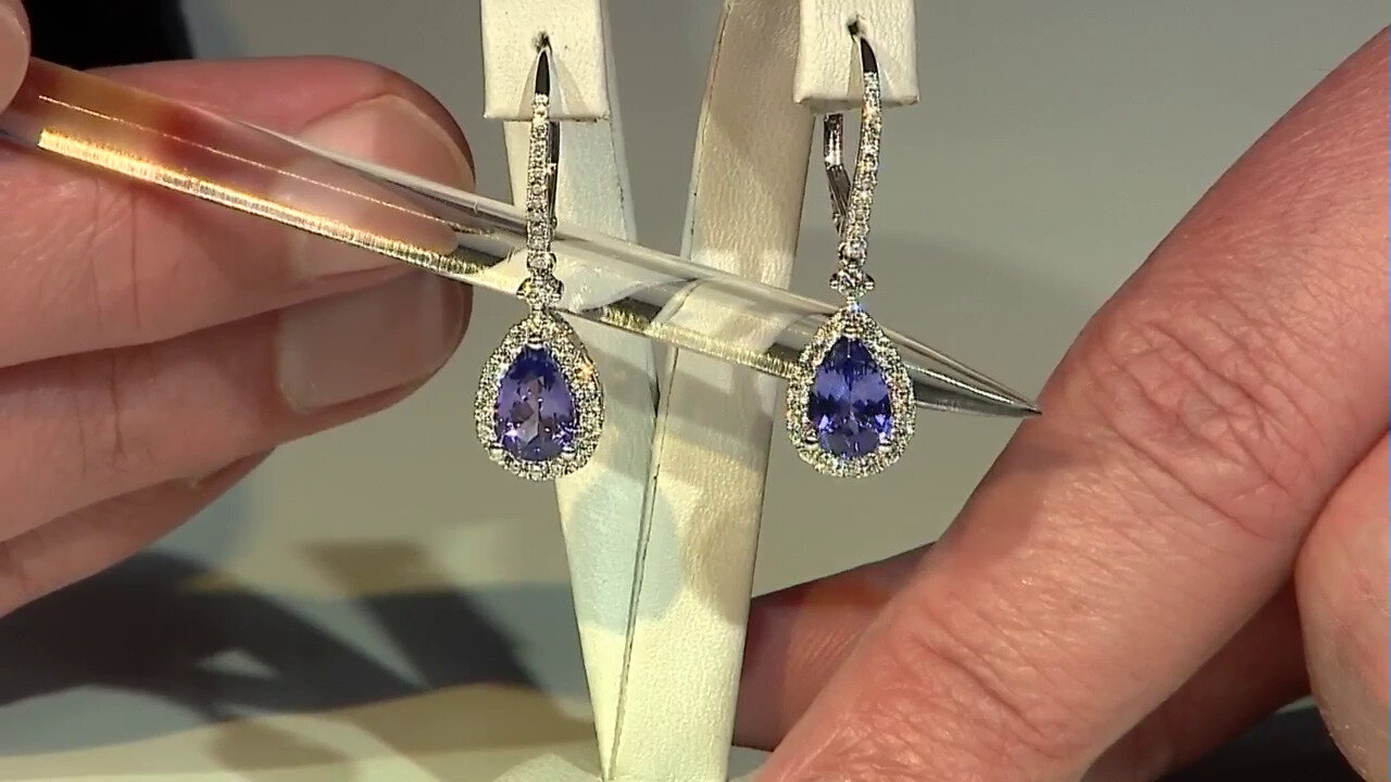 Video 14K AAA Tanzanite Gold Earrings (CIRARI)