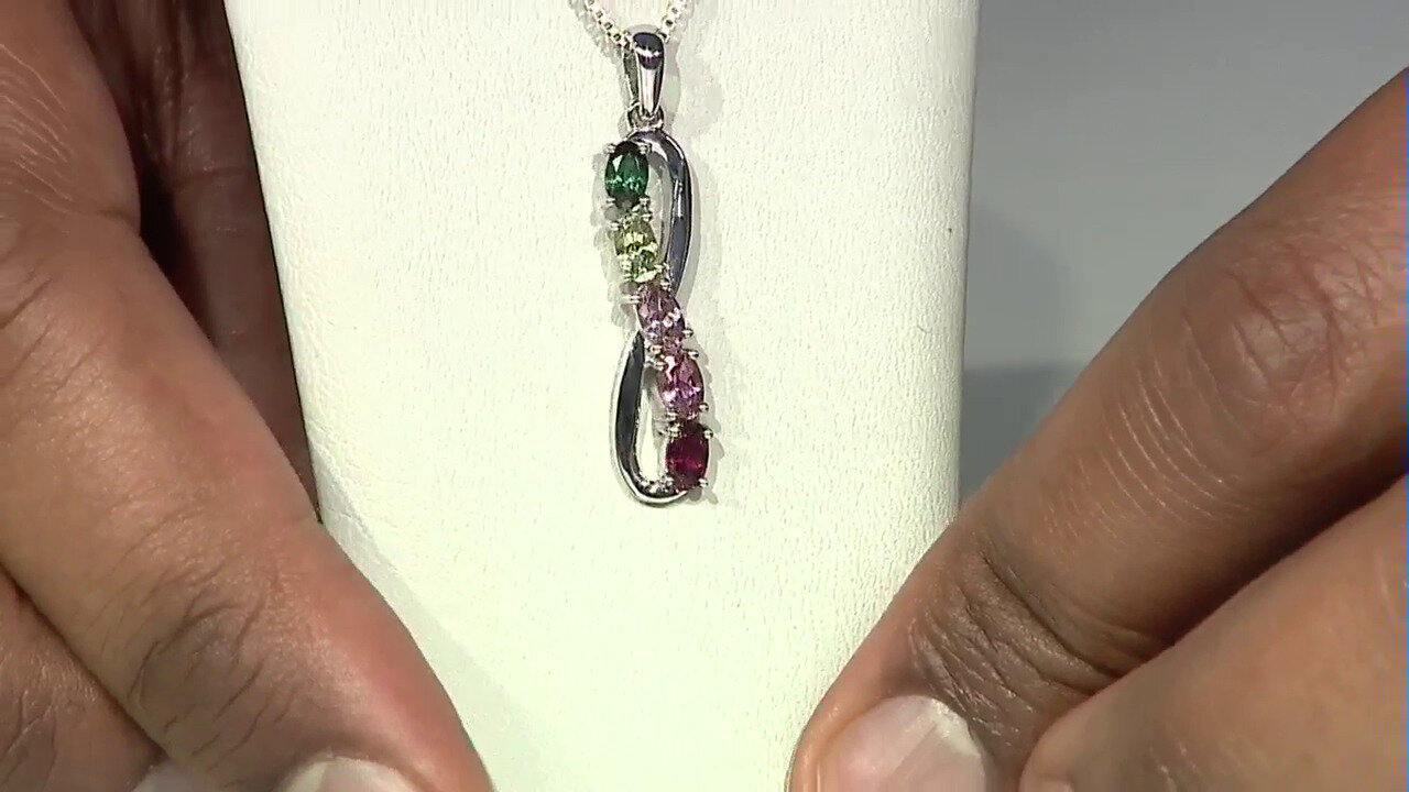 Video Fancy Tourmaline Silver Pendant