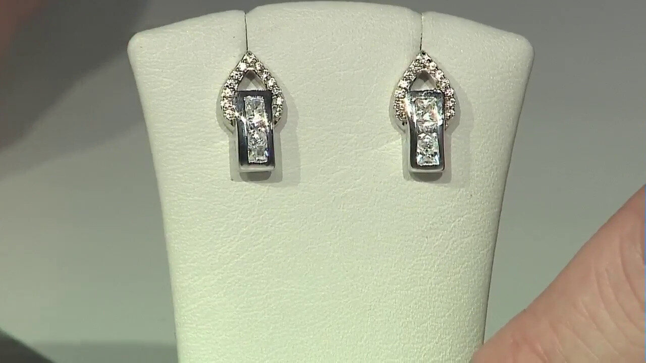 Video Zircon Silver Earrings