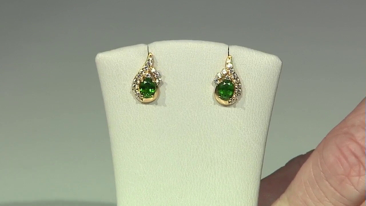 Video Russian Diopside Silver Earrings