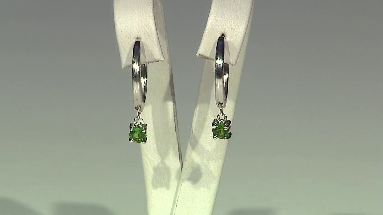 Video Russian Diopside Silver Earrings