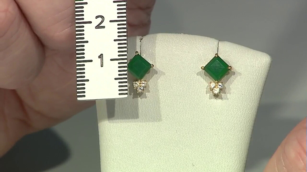 Video Green Onyx Silver Earrings