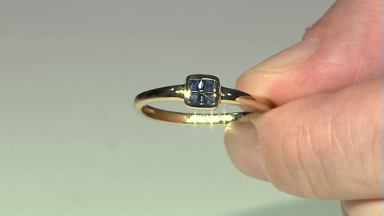 Video Bague en or et Saphir bleu