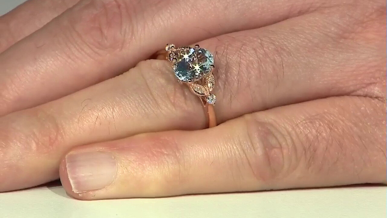 Video 14K AAA Brazilian Aquamarine Gold Ring (CIRARI)