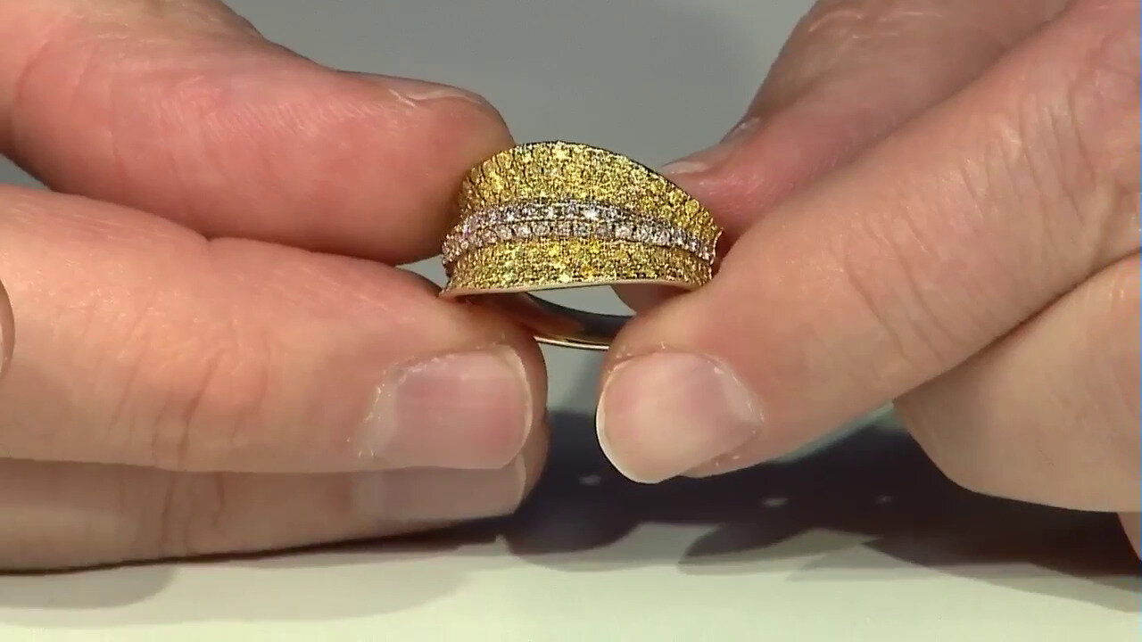 Video 14K SI2 Yellow Diamond Gold Ring (CIRARI)