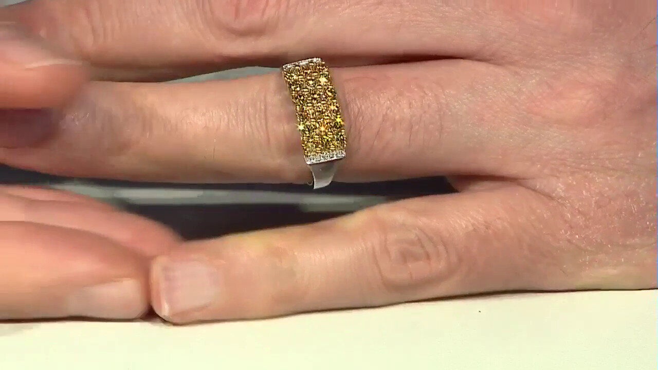 Video 14K SI2 Orange Diamond Gold Ring (CIRARI)