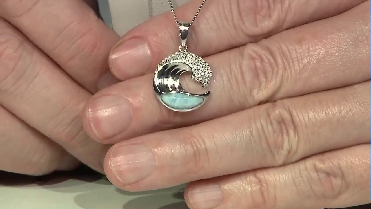 Video Pendentif en argent et Larimar