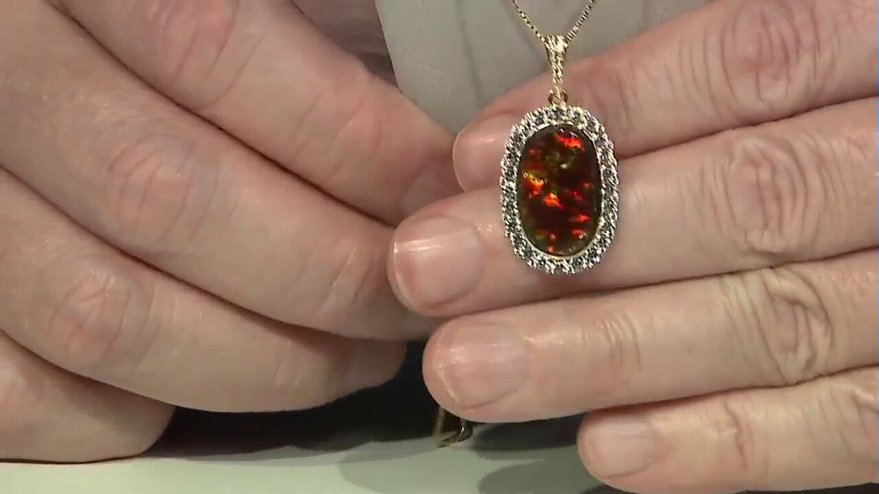 Video 9K Ammolite Gold Pendant