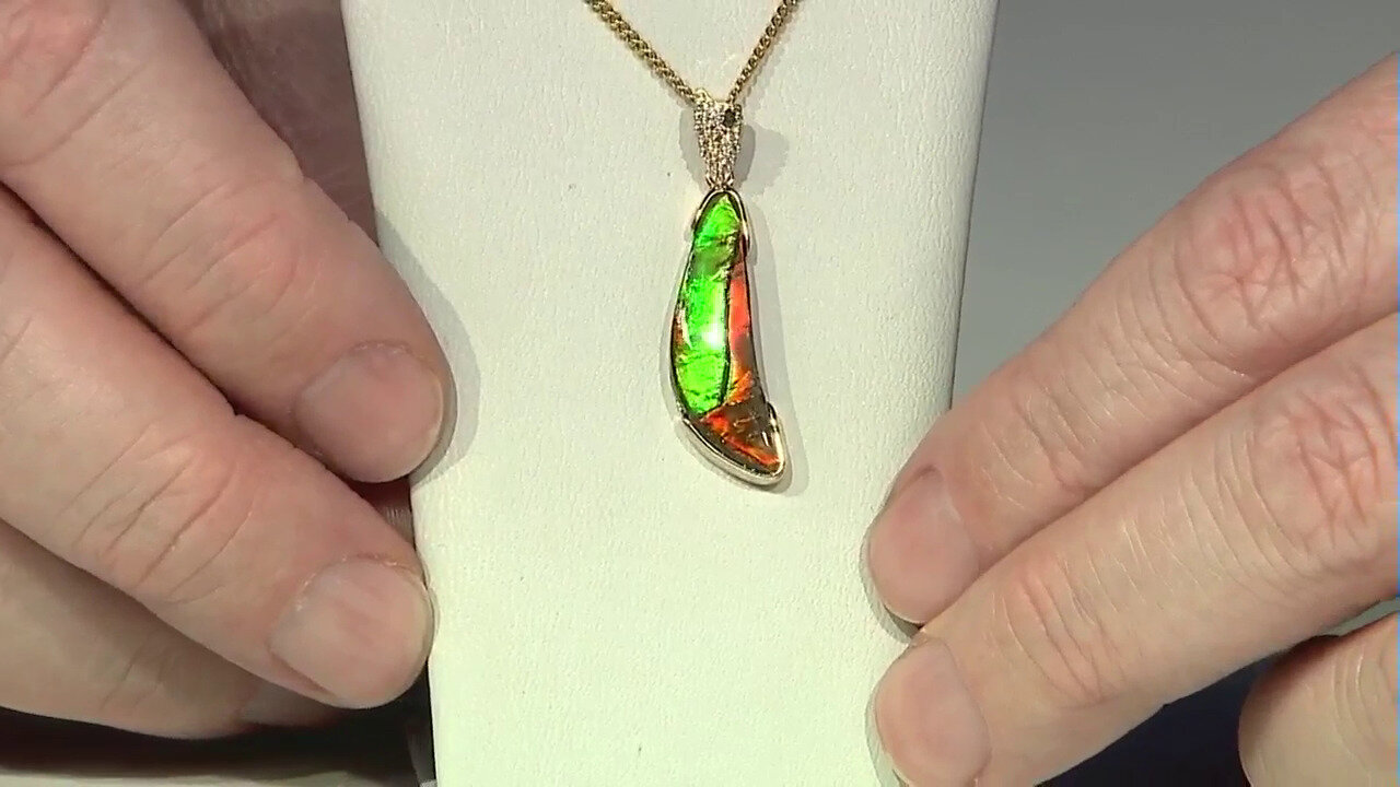 Video Pendentif en or et Ammolite