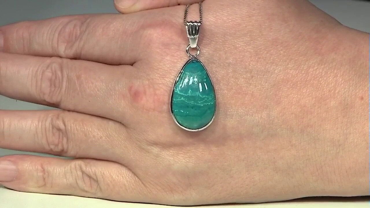 Video Pendentif en argent et Opale bleue d'Atacama