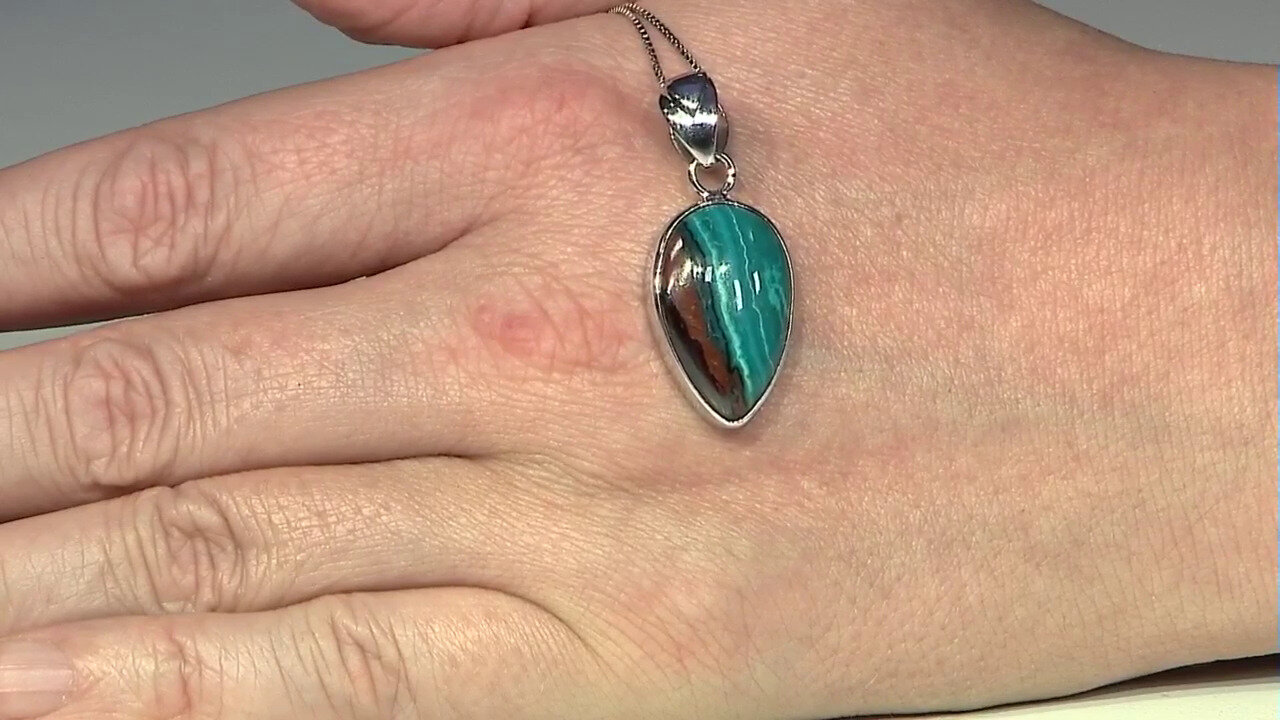 Video Blue Atacama Opal Silver Pendant