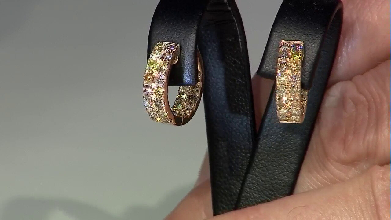 Video 14K SI2 Fancy Diamond Gold Earrings (CIRARI)