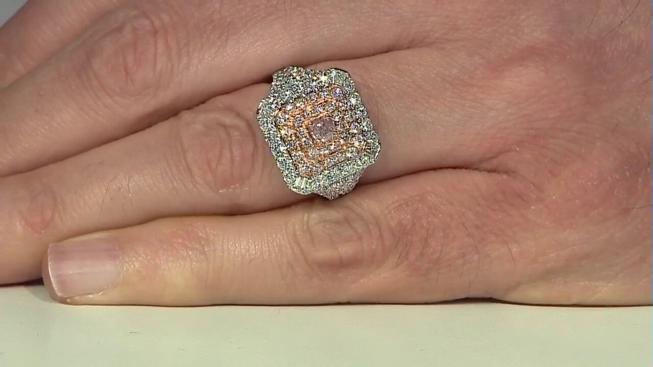 Video 18K I1 Pink Diamond Gold Ring (CIRARI)