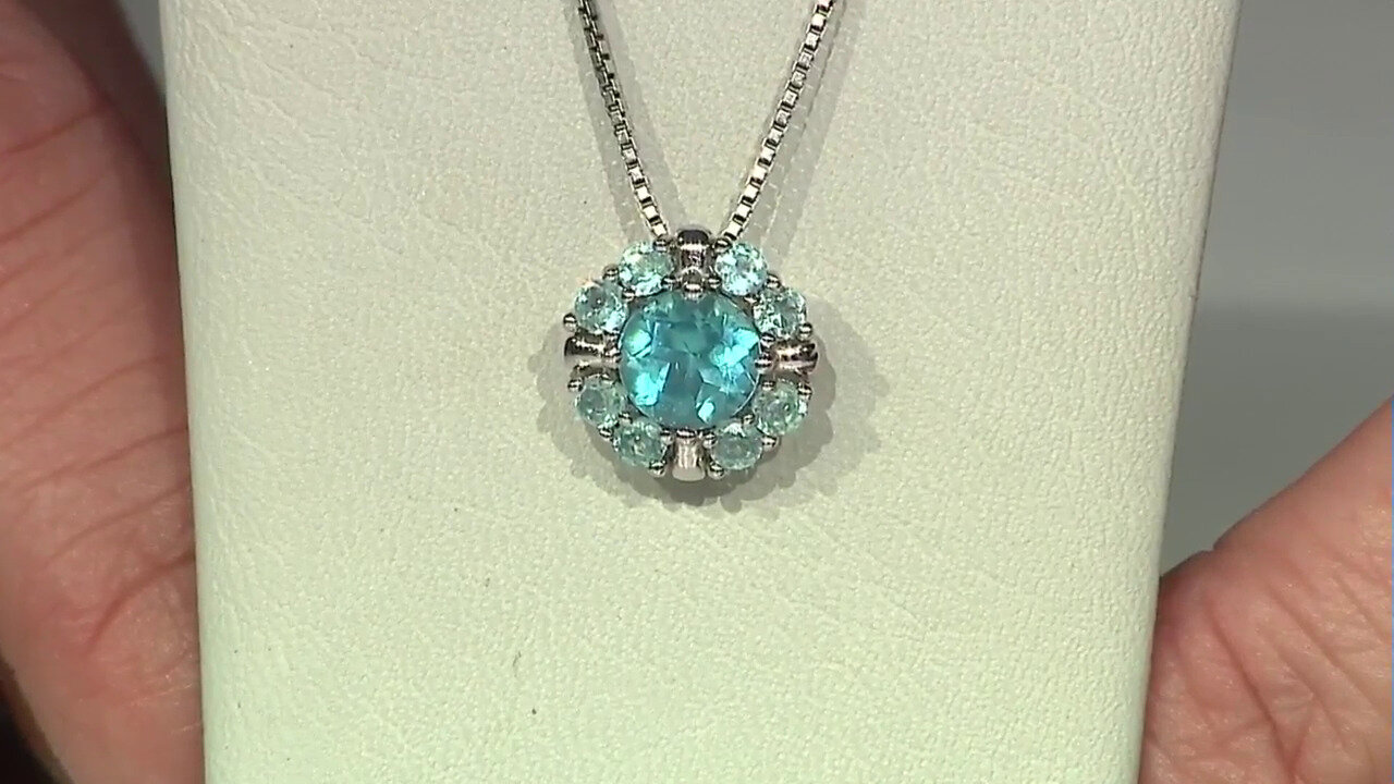 Video Blue Apatite Silver Pendant