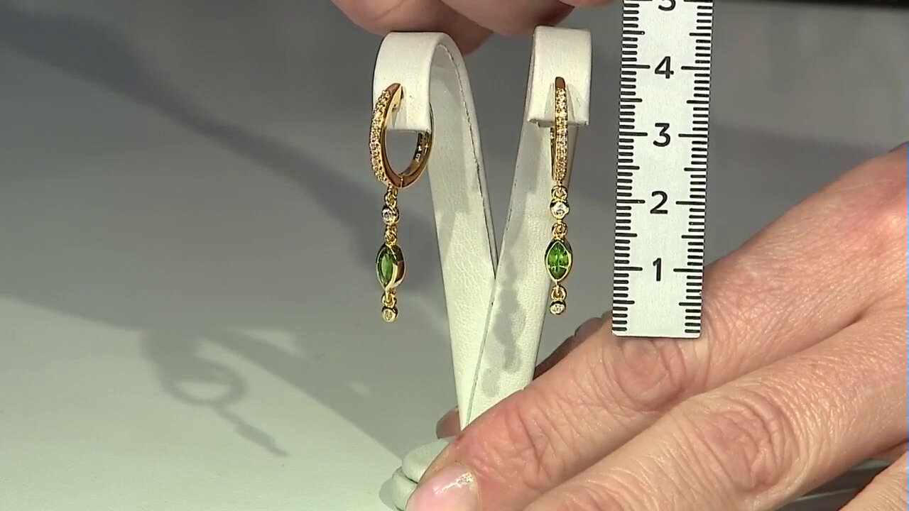 Video Russian Diopside Silver Earrings