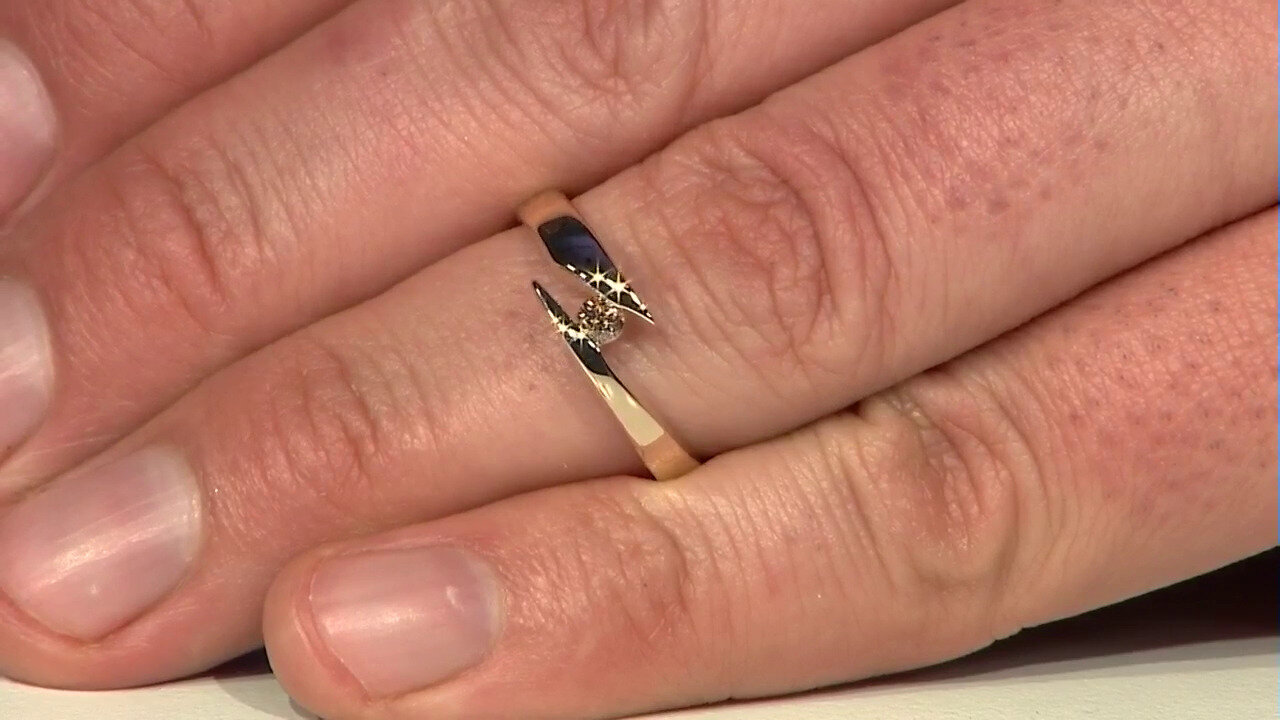 Video Gouden ring met een I3 Champagne Diamant (de Melo)