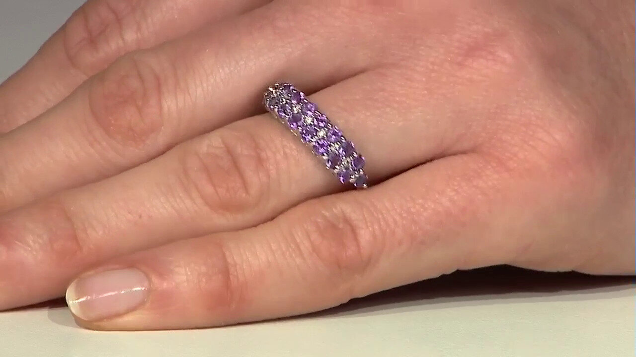 Video Amethyst Silver Ring