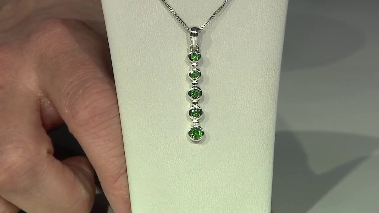 Video Pendentif en argent et Grenat Tsavorite du Kenya (Pallanova)