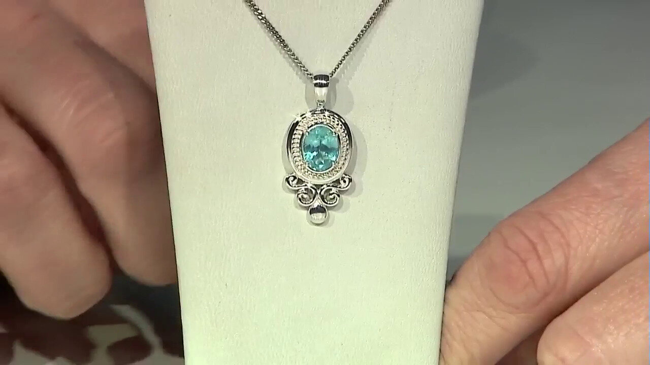 Video Blue Apatite Silver Pendant (Pallanova)